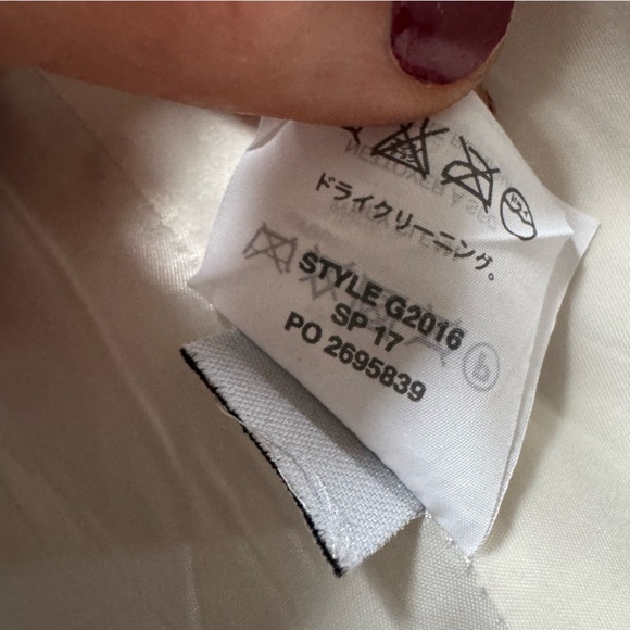 J Crew Gingham Blazer Navy Blue white Cotton 00 - Picture 6 of 9